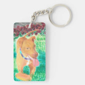 フリスビーとバラの犬 キーホルダー (裏面)