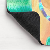 フリスビーとバラの犬 マウスパッド (コーナー)