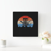 フリスビーゴルフディスクゴルフレトロ スクエア壁時計 (ホーム)