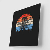 フリスビーゴルフディスクゴルフレトロ スクエア壁時計 (傾斜)