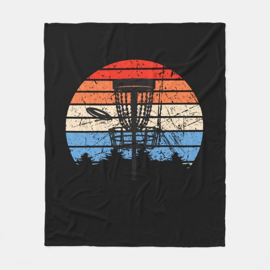 フリスビーゴルフディスクゴルフレトロ フリースブランケット (正面)