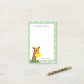 フリスビージャングルキリンパーソナライズされた ポストイット (デスク上)