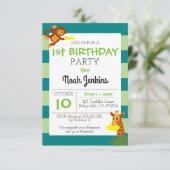 フリスビージャングルバースデーパーティー3x5招待状 招待状 (スタンド正面)