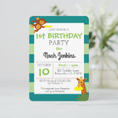 フリスビージャングルバースデーパーティー3x5招待状 招待状 (スタンド正面)