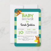 フリスビージャングルベビーシャワー3x5招待状 招待状 (正面)