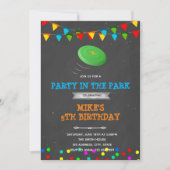 フリスビーパーティー誕生日テーマ招待 招待状 (正面)