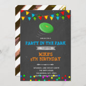 フリスビーパーティー誕生日テーマ招待 招待状 (正面/裏面)