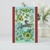 フリスビー札を取るブラックプードル サンキューカード (スタンド正面)