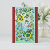 フリスビー札を取る白いプードル サンキューカード (スタンド正面)