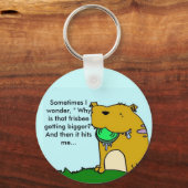 フリスビー犬のキーチェーン キーホルダー (正面)