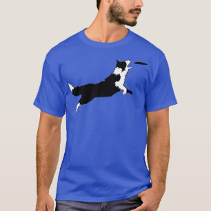 フリスビー・コリ縁どー犬連れ Tシャツ