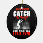 フリスビー・ディスク・ゴルフ・スポーツ・アルティメおもしろいート セラミックオーナメント (左)