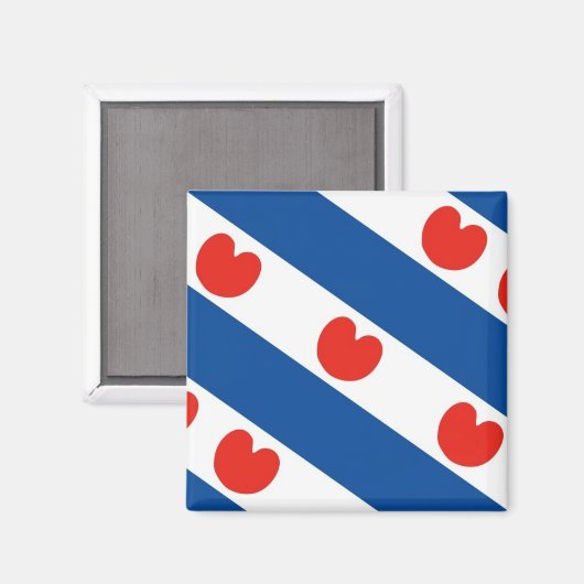 フリスランドフリジア国旗の冷蔵庫用マグネット マグネット (正面/裏面)