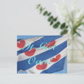 フリスラン国旗と文字イットギエオアン!ポストカード ポストカード (スタンド正面)