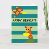 フリズビーのジャングルのパーソナライズなバースデー・カード カード (正面)