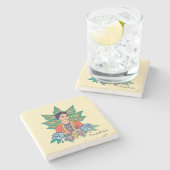 フリダカホカラフルフローラ図 ストーンコースター (横)