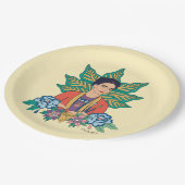 フリダカホカラフルフローラ図 ペーパープレート (アングル)