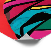 フリダカホポップ・アートのロアートポートレート-鮮やかカラー ポスター (角)