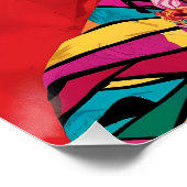 フリダカホポップ・アートのロアートポートレート-鮮やかカラー ポスター (コーナー)