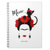 フリダカホポートレートと可愛いミウメキシコ猫 ノートブック (正面)