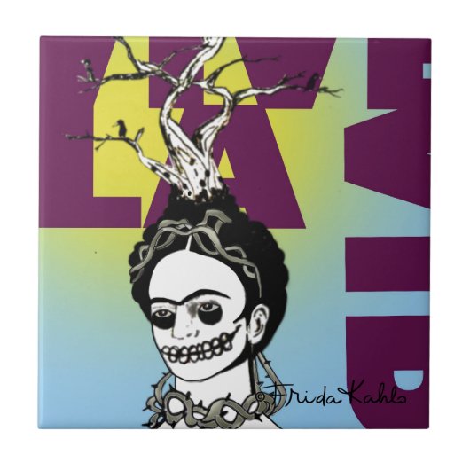 フリダカホロポップ・アートのアートポートレート タイル (正面)