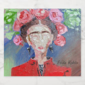 フリダカホロメキシコオリジナルレッドフローラピンクウーマン スパークリングワインラベル (シングルラベル)