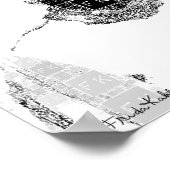 フリダカホローブラックアンドホワイトポートレート ポスター (角)