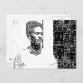 フリダカホローブラックアンドホワイトポートレート ポストカード (正面/裏面)
