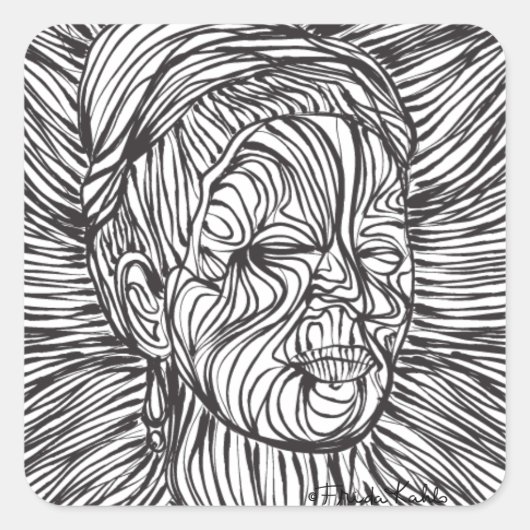 フリダカホローラインズポートレート スクエアシール (正面)