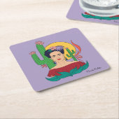 フリダカホ砂漠グラフィック スクエアペーパーコースター (アングル)