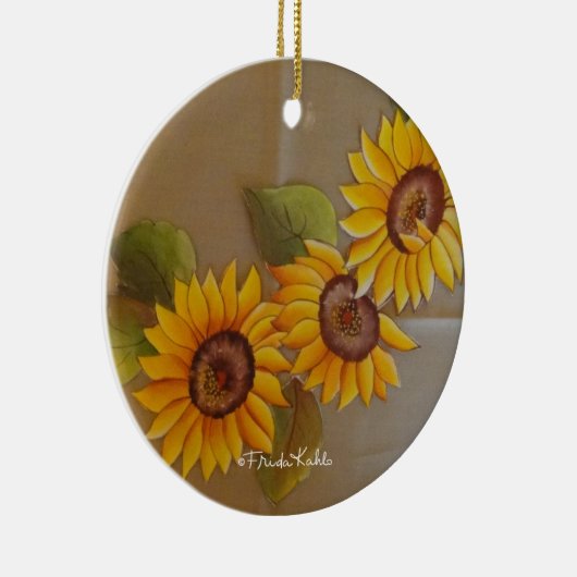 フリダカホ絵を描ロひまわり セラミックオーナメント (右)