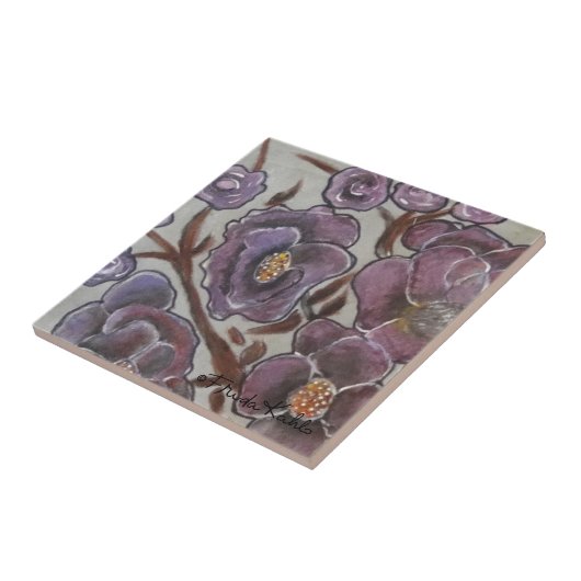 フリダカホ絵を描ロ花 タイル (側面)