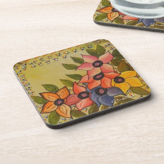 フリダカホ色彩の鮮やかロフローレス コースター (左側)