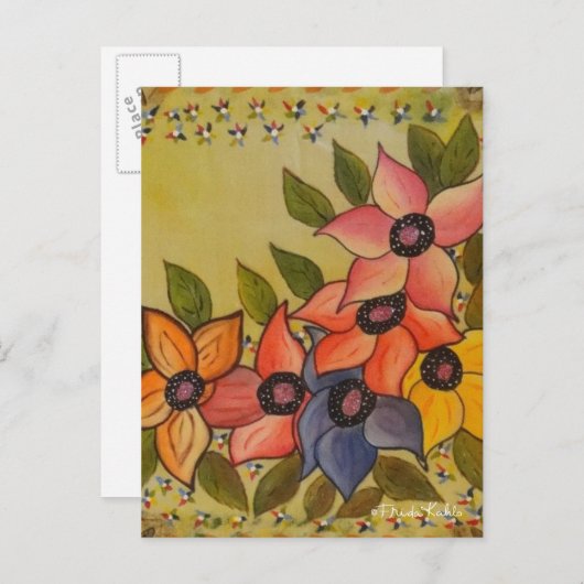 フリダカホ色彩の鮮やかロフローレス ポストカード (正面/裏面)