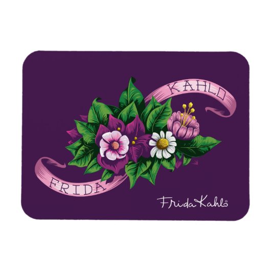 フリダカホ |パープルフローラブーケ マグネット (横)