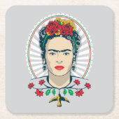 フリダカホ |ヴィンテージフローラ スクエアペーパーコースター (正面)