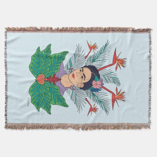 フリダカホ | Birds of Paradiseフローラグラフィック スローブランケット (正面)