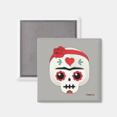 フリダカホ | FridaMoji – 砂糖スカル マグネット (正面/裏面)