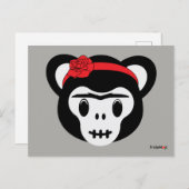 フリダカホ | FridaMoji - Day of the Dead Monkey ポストカード (正面/裏面)