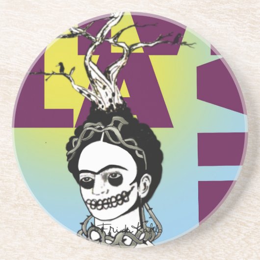 フリダカーロアポップ・アートのートポートレート コースター (正面)