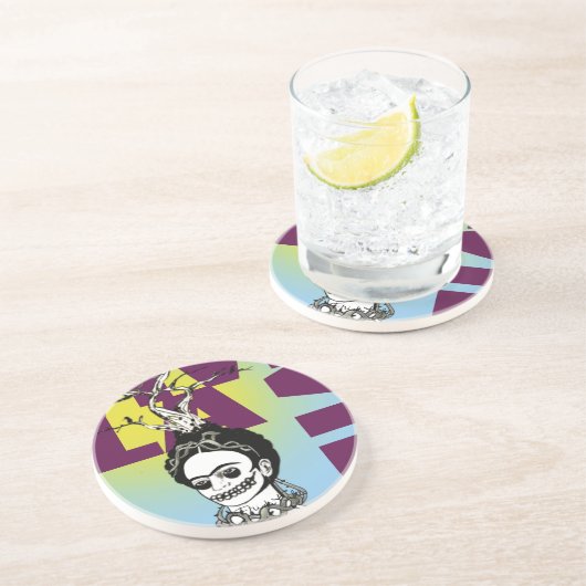 フリダカーロアポップ・アートのートポートレート コースター (側面)