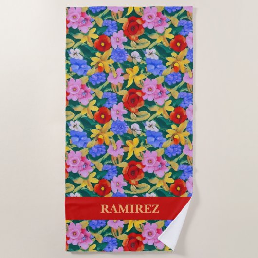 フリダカーロインスパイアビーチタオル ビーチタオル (正面)