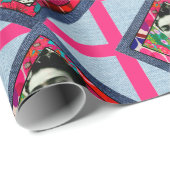 フリダカーロレトロピンクデニム ラッピングペーパー (ロールコーナー)