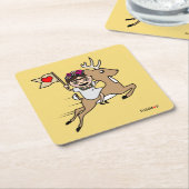 フリダカーロ |フリダモジ – トナカイ スクエアペーパーコースター (アングル)