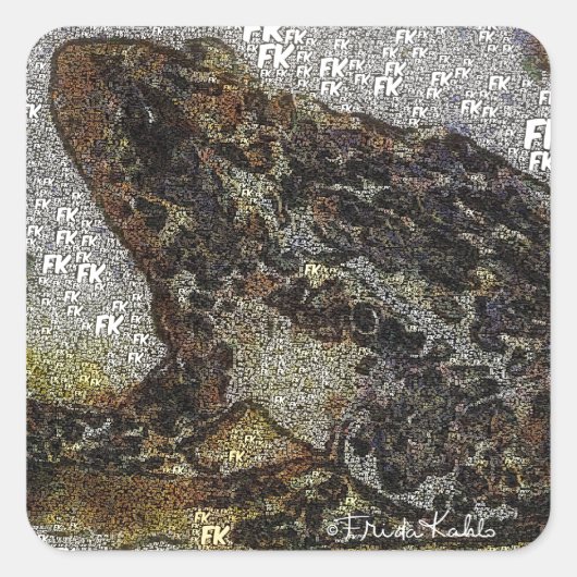 フリダカーロFK-スタイルフロッグ絵画ズ スクエアシール (正面)