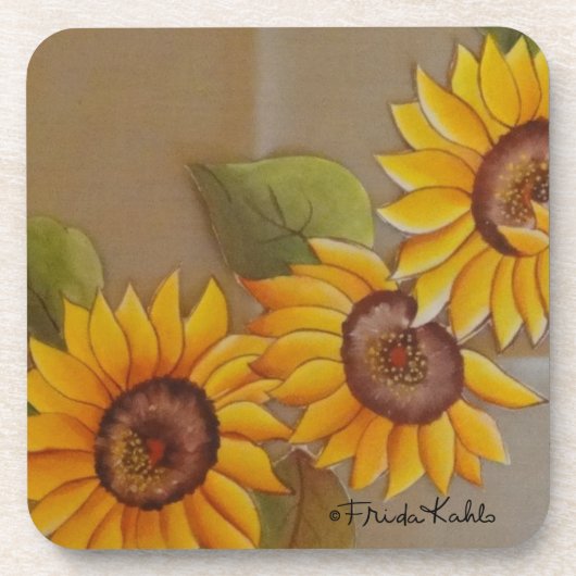 フリダカー絵を描ロヒンフラワー コースター (正面)