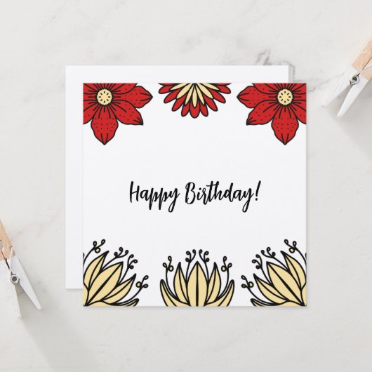 フリダコレクション誕生日カード 招待状 (正面/裏面インサイチュ)