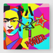 フリダポップ・アートのアート スクエア壁時計 (正面)