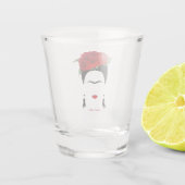 フリダ・カホロ・メキシコ女性ポートレートのショットグラス   ショットグラス (裏面)