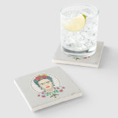 フリダ·カーロ|ヴィンテージフローラ ストーンコースター (横)